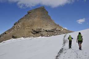 Letzter Aufstieg zum Mettelhorn (3406 m) bei Zermatt