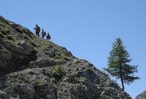 Aufstieg von der Cluozza-Hütte zum Murter im Nationalpark