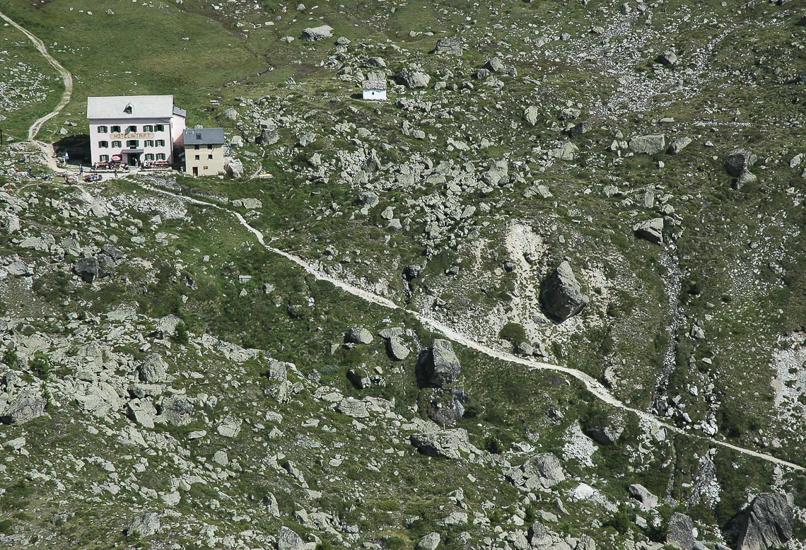 Berggasthaus Trift (2337 m) oberhalb Zermatt