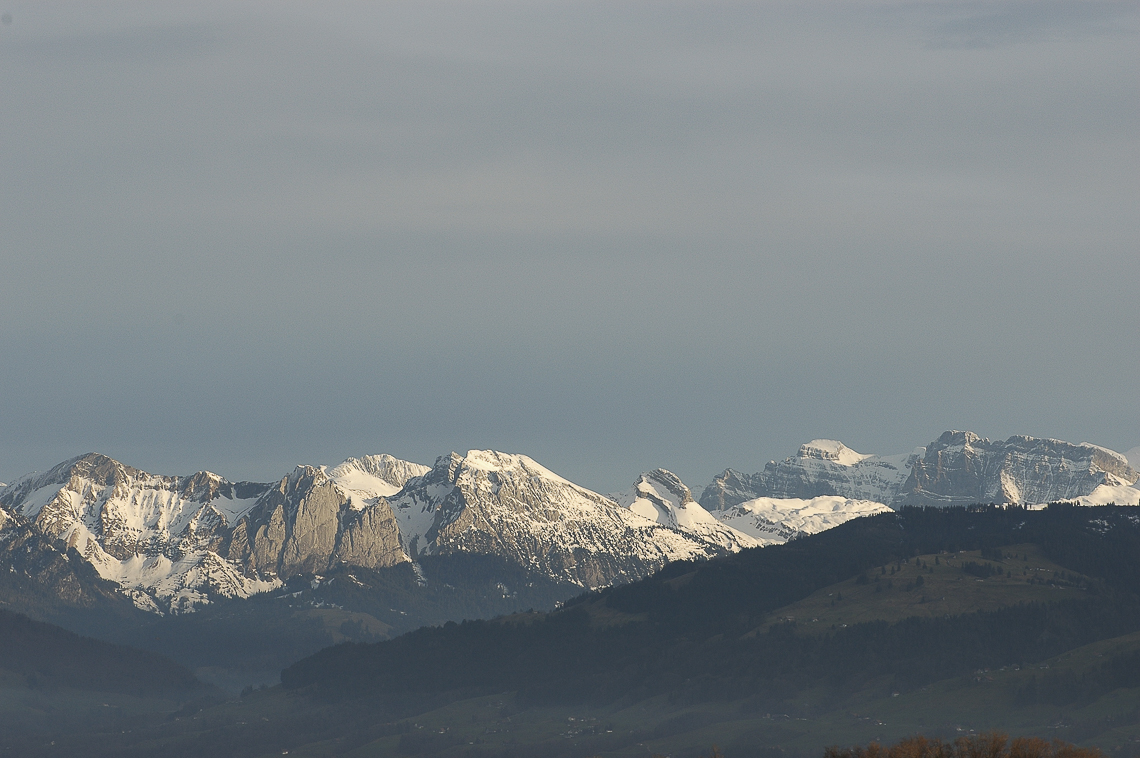 Schwyzer und Glarner Alpen vom Eilweg aus gesehen
