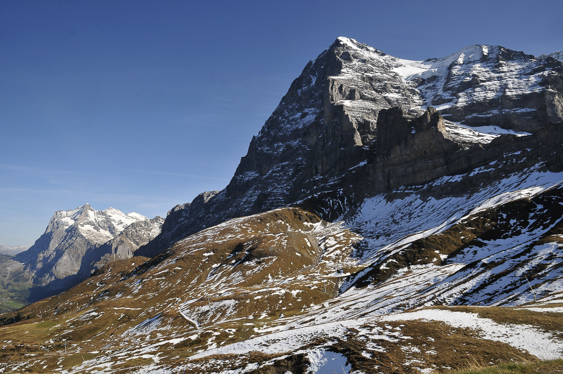 Wetterhorn und Eigernordwand von der Kleinen Scheidegg aus gesehen