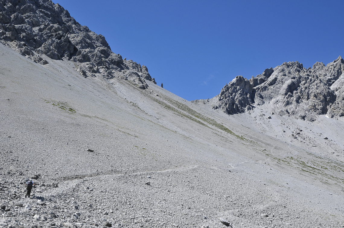 Aufstieg zum Fuorcla Val dal Botsch im Nationalpark