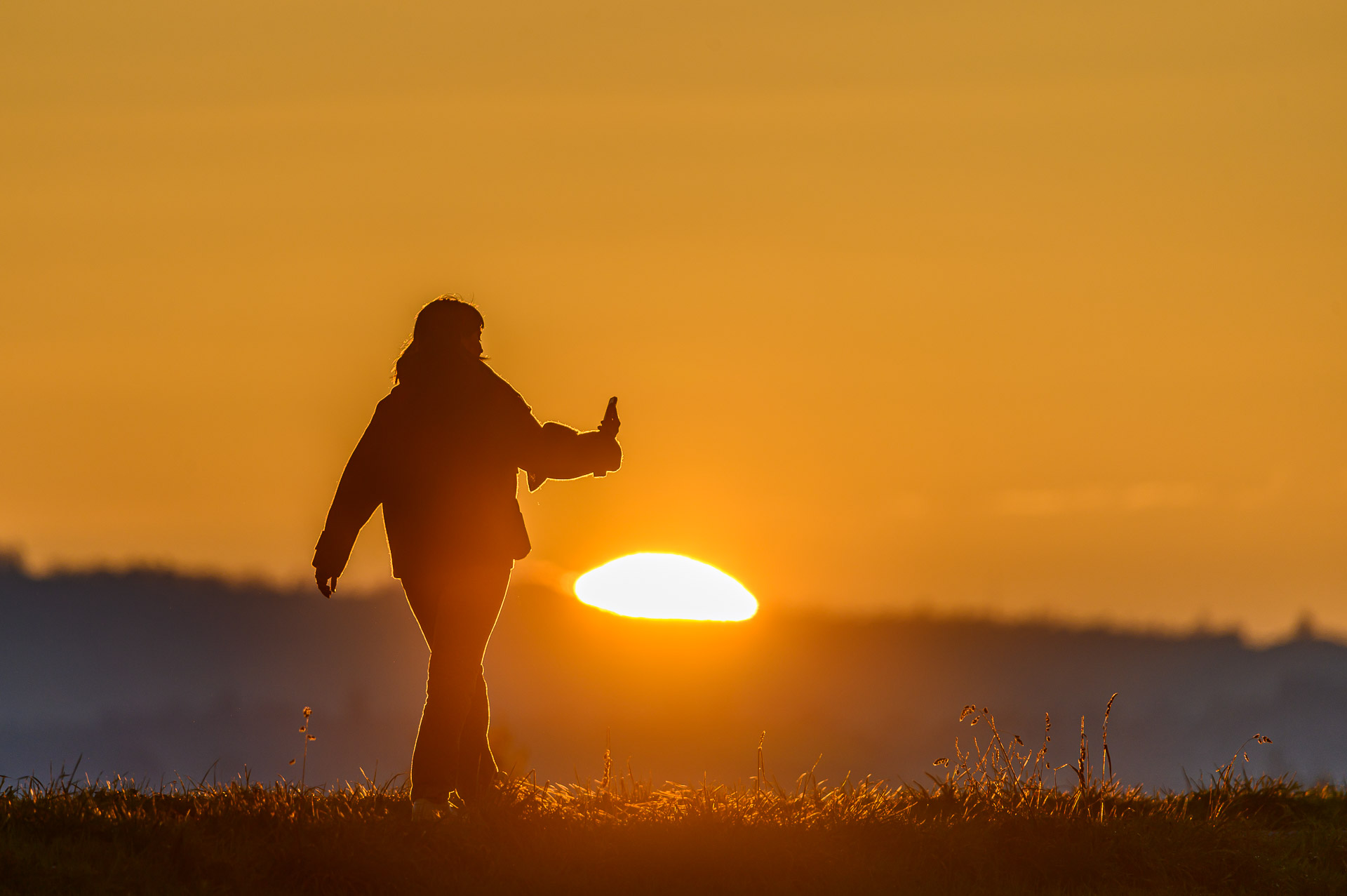 «Selfiewalk» bei Sonnenuntergang bei der Bochslen